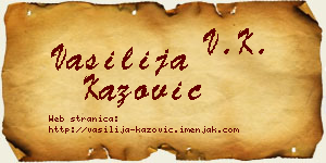 Vasilija Kažović vizit kartica